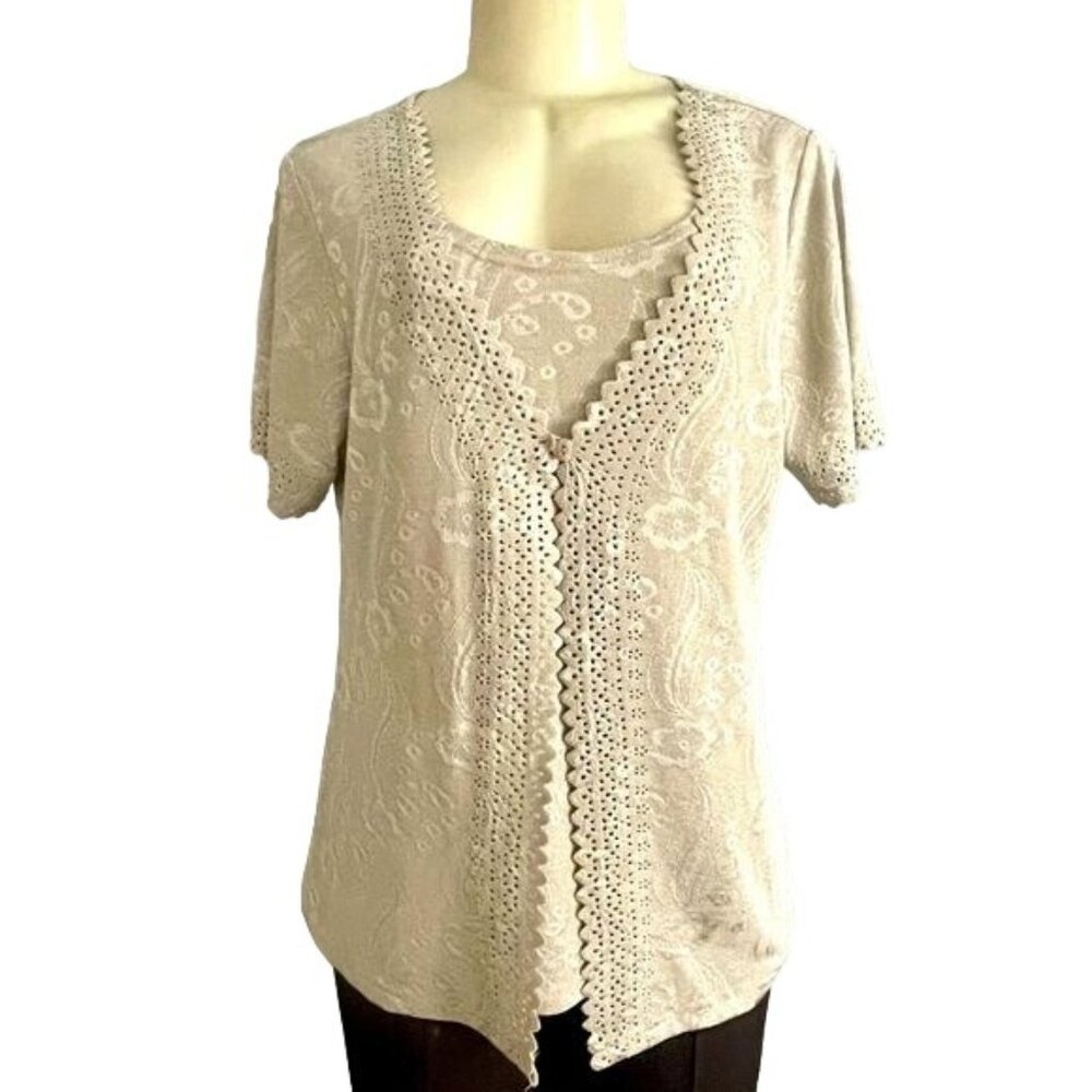Beige brocade blouse by Pink Collection size PL.